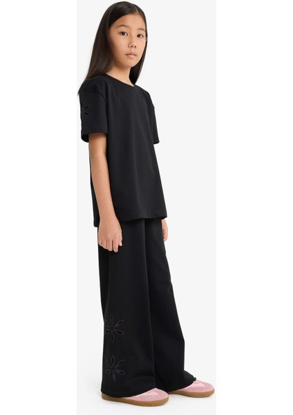 Kız Çocuk Geniş Bol Paça Brode Pantolon G1631A825AU modelleri