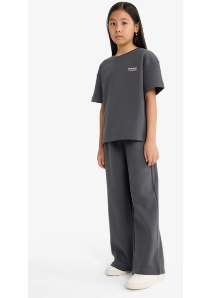 Kız Çocuk 2'li Takım Baskılı Kısa Kollu Tişört Eşofman Altı G2842A825AU fiyatları