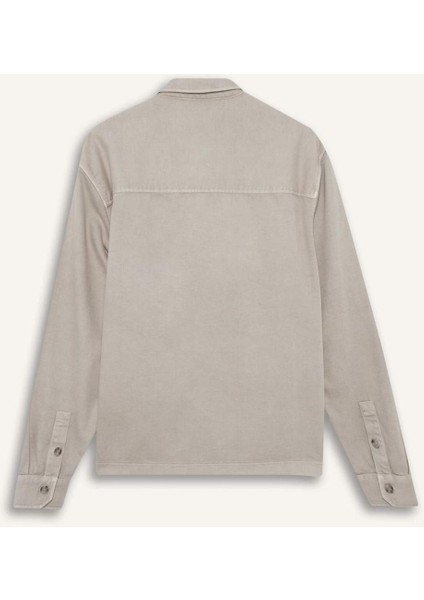 Boxy Fit Polo Yaka Twill Uzun Kollu Gömlek F7124AX25AU