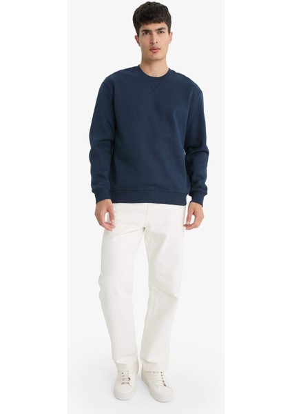 Regular Fit Bisiklet Yaka Basic Düz Kalın Sweatshirt T3777AZ25AU fiyatları