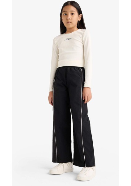 Kız Çocuk Wide Leg Esnek Bantlı Paça Paraşüt Pantolon E6186A825AU fırsatları
