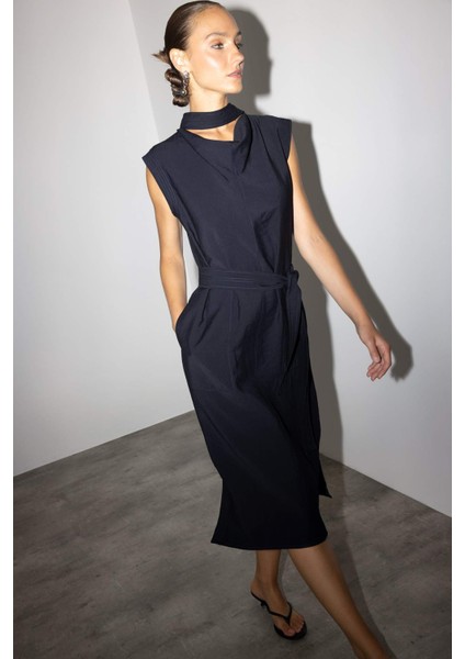 Bağlama Detaylı Modal Kolsuz Midi Elbise G1517AX25AU fiyatları