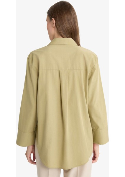 Regular Fit Gömlek Yaka Poplin Uzun Kollu Tunik G2392AX25AU