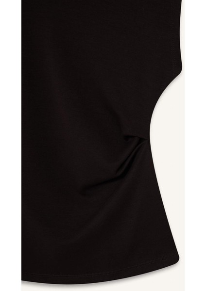 Slim Fit Dar Kesim Yarım Balıkçı Yaka Pike Kolsuz Bluz F7760AX25AU fiyatları