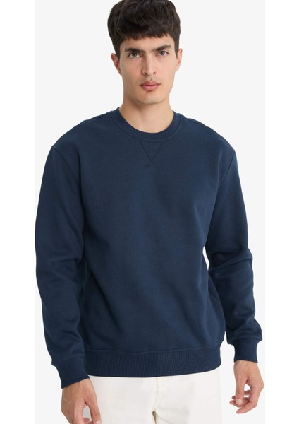 Regular Fit Bisiklet Yaka Basic Düz Kalın Sweatshirt T3777AZ25AU