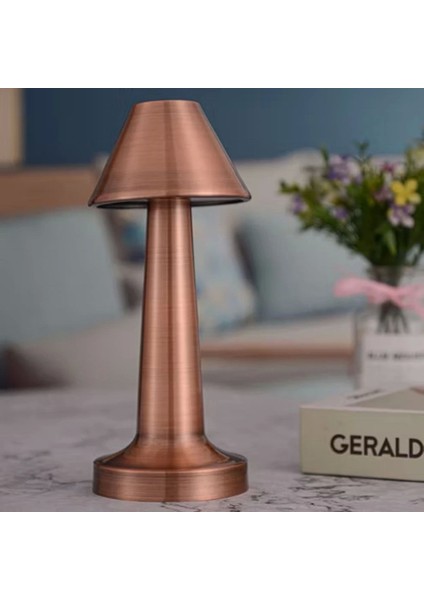 Çatı Model Bronz Renk Şarjlı Dokunmatik 3 Renkli LED Masa Lambası (5047) indirimleri