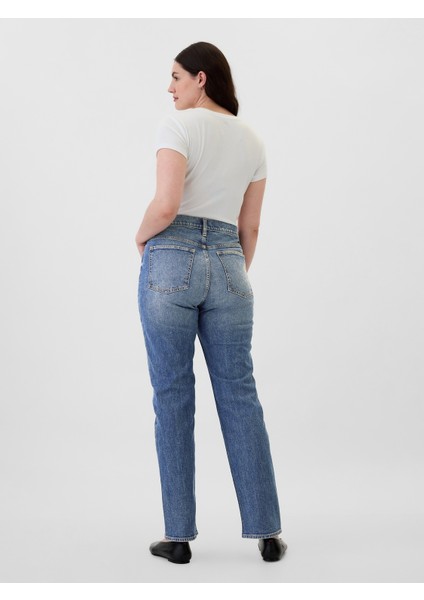 Kadın Koyu Mavi 90's Straight Jean Pantolon