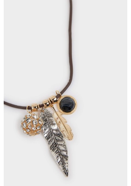 Kadın 2'li Sallantılı Gold Silver Kolye F6769AXNS fiyatları