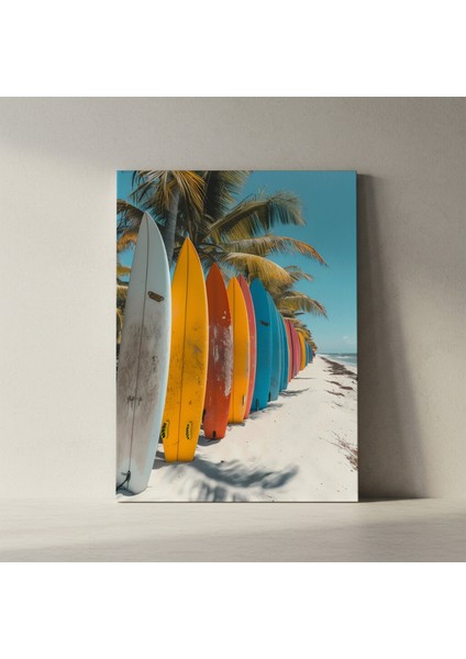 Tropikal Plaj Sörf Tahtaları Soyut Sanat Tablosu fiyatları