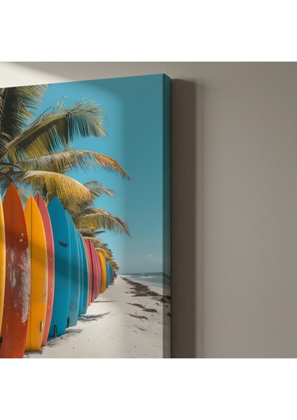 Tropikal Plaj Sörf Tahtaları Soyut Sanat Tablosu indirimleri