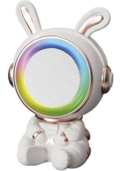 Taşınabilir Rgb Işılı Sevimli Figürlü Mikrofonlu Karaoke Bluetooth Hoparlör Krem fiyatları