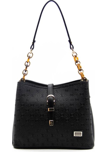 Siyah Üç Bölmeli Kadın Omuz Çantası SP974 fiyatları