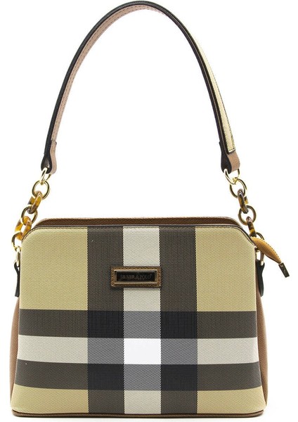 Bej Üç Bölmeli Kadın Omuz Çantası SP937