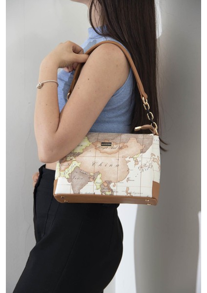 Silver & Polo Bej - A.Taba SP910 Kadın Çapraz Çanta