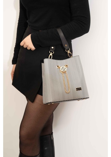 Silver & Polo Siyah Beyaz - Siyah SP967 Kadın Çapraz Çanta