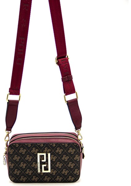 Kadın Çapraz Çanta Kahve Sarı - Bordo NV1078