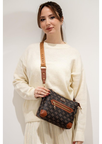 Kadın Çapraz Çanta Kahve Sarı - Taba SP1110