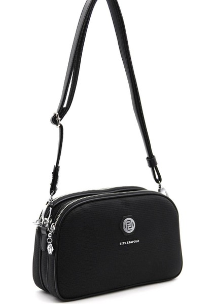 Siyah Üç Bölmeli Kadın Çapraz Çanta/postacı Çantası SP745 fiyatları