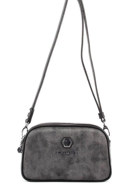 M.gümüş Üç Bölmeli Kadın Çapraz Çanta/postacı Çantası SP745