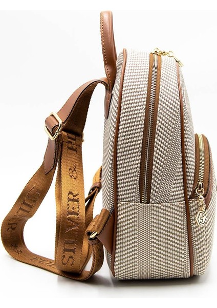 Bej Tek Bölmeli Kadın Sırt Çantası SP945 fırsatları