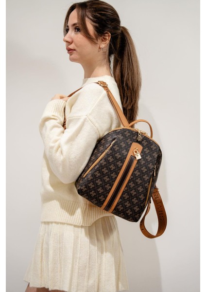 Kahve Sarı - A.Taba SP1123 Kadın Sırt Çantası