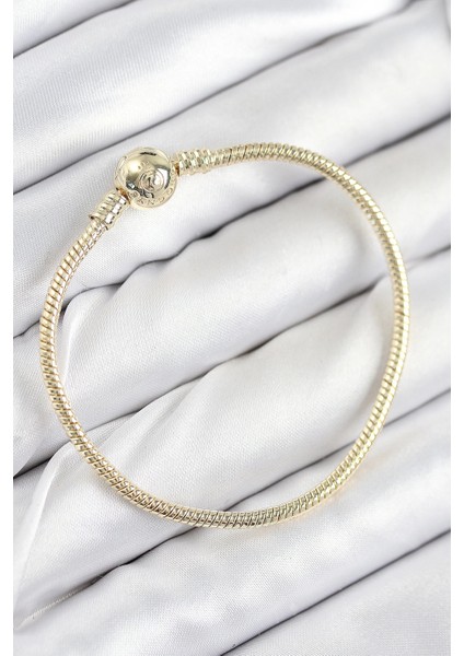 Pirinç Charm Topcuk Model Gold Renk Kadın Bileklik