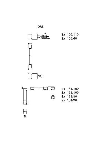 Bremı 265 - Atesleme Kablosu Setı Mercedes M119 W124 W210 W140