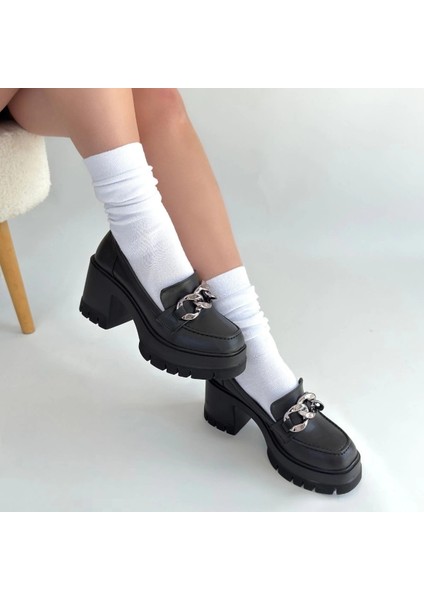 Winar Siyah Cilt Doldu Topuk Ayakkabı fırsatları