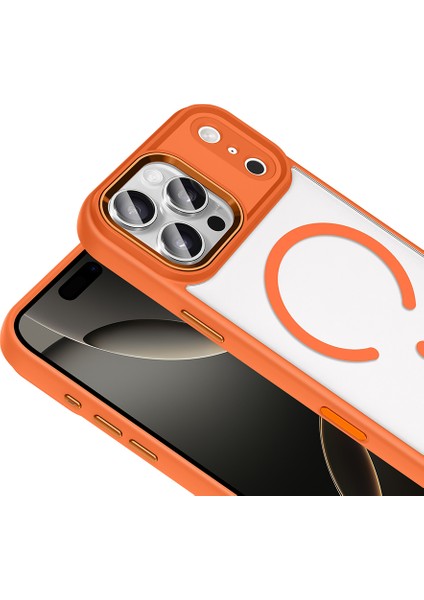 iPhone 17 Pro Max Kılıf Wireless Şarj Özellikli Hemmen Krom M-Safe Silikon Kılıf indirimleri