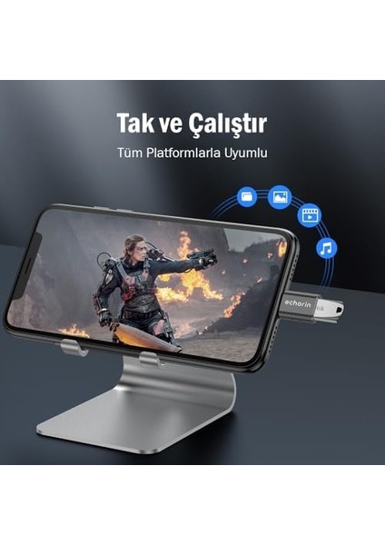 (Ikili) Otg Akıllı Giriş USB 3.0 To Type-C Dönüştürücü Adaptör Çevirici 5gbps, iPhone 16, Pro, Pro Max, M2, M3, M4 MacBook Pro, Air, iPad Pro ve Galaxy S25, S24, S23 ve Tabletler ile Uyumlu modelleri