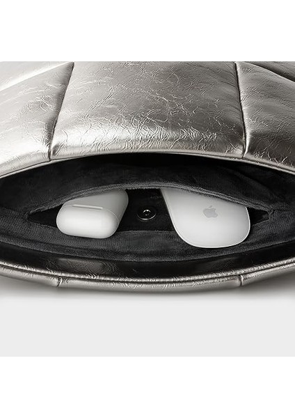 Kabarık Dizüstü Bilgisayar Kılıfı 13 Inç 14 Inç, Çapraz Askılı Puffer Laptop Taşıma Çantası, MacBook Air M4 M3 M2 M1 ile Uyumlu Yastık Kılıfı, MacBook Pro 13'ü 14'ü 14 Arada M4, Pu Deri fiyatları