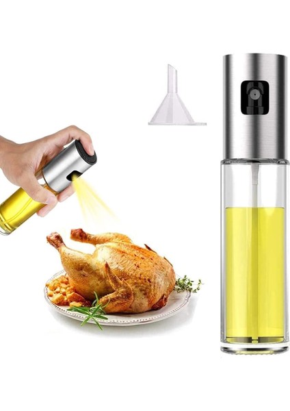 Püskürtücü Şişe, 100 ml Sirke Püskürtücü, Sos Spreyi, Izgara, Zeytinyağı Cam Şişe, Mutfak, Pişirme, Salata, Ekmek Pişirme, Barbekü Için (1 Adet)