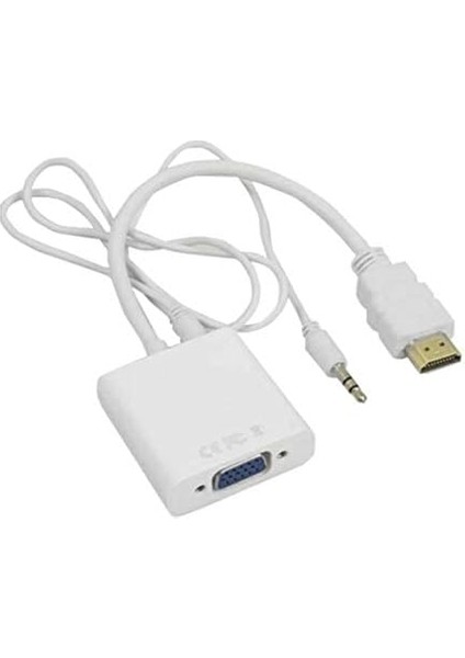HDMI To VGA Dönüştürücü Kablo Ses Destekli Adaptör Çevirici Ps3 Kulaklık Monitör Tv LED Uydu 4548 fiyatları