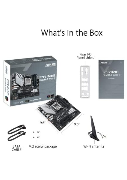 Prıme B650M-A Wıfı Iı Amd B650 Am5 Ddr5 6400 Dp HDMI VGA Çift M2 Usb3.2 Ax Wifi + Bt Aura Rgb 2.5gbit Lan Matx Asus 5x Protectıon Iıı, Bıos Flashback modelleri