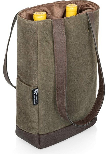 - Piknik Zamanı Markası, Şişe Yalıtımlı Şarap Çantası, Eskitilmiş Mumlu Kanvas Şarap Alışveriş Çantası, Şarap Hediye Çantası