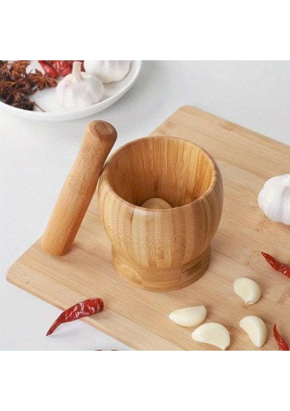 Bambu Havan ve Tokmak Seti, Büyük Boy Mutfak Havanı, Baharat ve Sarımsak Öğütücü ve Döveceği modelleri