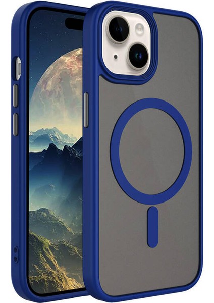 iPhone 15 Kılıf Magsafe Özellikli ve Şerit Renkli Premium Tpu Silikon Kapak Ryc/flet