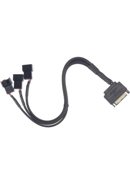 Plus PX-4597 Psu Sata Power To Fan Çevirici 3 Port Y Pin Pwm Çoklayıcı Splitter Fan Kablosu