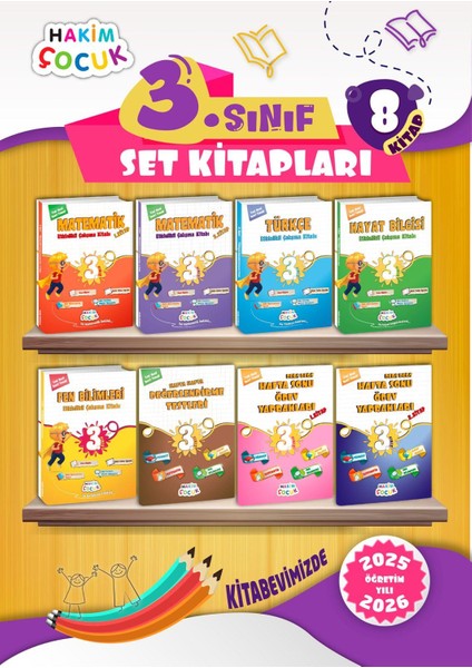 Ilkokul 3. Sınıf Tüm Dersler Set 8 Kitap