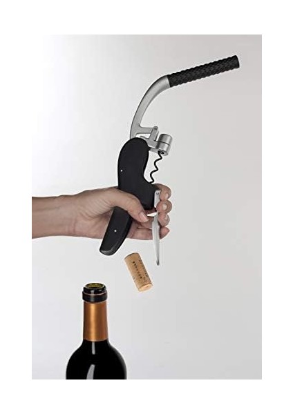 Çinko Alaşımı ve Elastomerden Üretilen Arcos Manuel Tirbuşon. Folyo Kesicili Şarap Açacağı Aksesuarı. Modern ve Hafif El Tipi Şişe Açacağı. Gümüş ve Siyah Renk fiyatları
