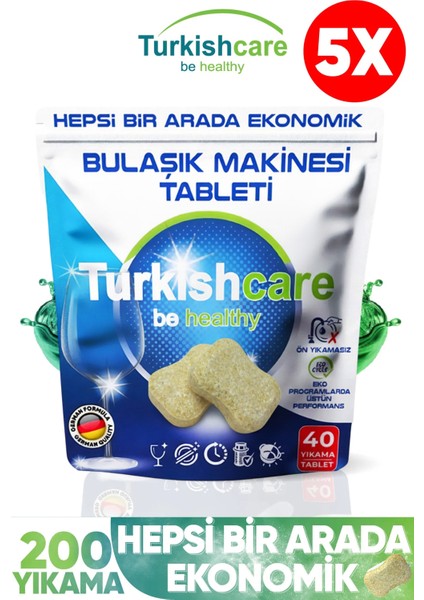 Hepsi 1 Arada 40 Lı Bulaşık Makinası Tableti x 5 Paket (200 Tablet) fiyatları