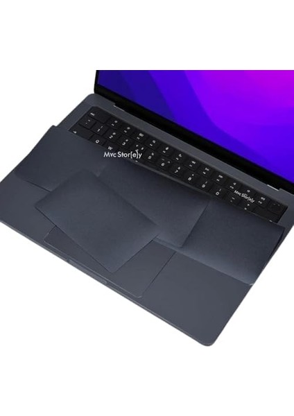 Macbook Air M4-M3-M2 15 Inç Sticker Film Koruyucu Touchpad Trackpad (15.3' Air) A2941 A3114 A3241 ile Uyumlu Gece Mavisi modelleri