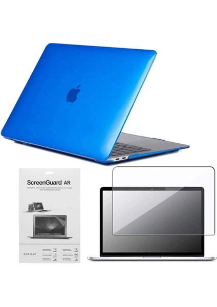 Apple 13 Macbook Pro A2338 M1 Lacivert Kılıf Koruyucu + Ekran Filmi CMPTM-133DB