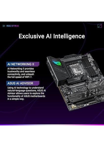 Rog Strix B860-F Gaming Wifi Atx Anakart, Gelişmiş Aı Pc'ye Hazır, 16+1+2+1 Güç Aşamaları, Ddr5 Yuvaları, Pcıe 5.0, Dört M.2 Yuvası, Wifi 7, Aura Sync Rgb Aydınlatma modelleri