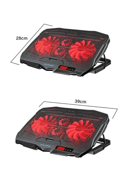 Speeder Sx-15 4 Adet Fanlı 9"-17" Inç Ledli LCD Kontrol Panelli Standlı Notebook Laptop Soğutucu fiyatları