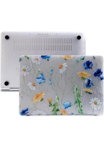 Macbook Air 13INÇ M1 Kılıf FLOWER01NL (Touchıd'li M1 Air) A2337 A2179 A1932 ile Uyumlu Sarı modelleri