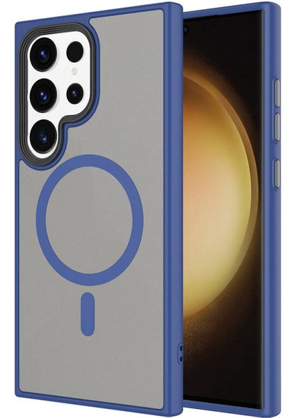 Samsung Galaxy S24 Ultra Kılıf Magsafe Özellikli ve Şerit Renkli Premium Tpu Silikon Kapak Ryc/flet