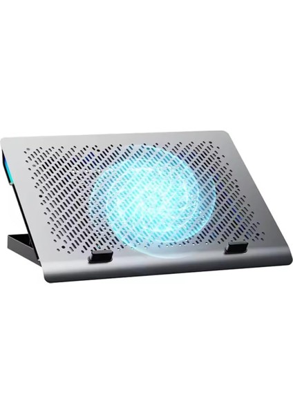 Şok Soğutma Profesyonel Dizüstü Bilgisayar Notebook Soğutucu Laptop Stand Işıklı Oyuncu Laptoplarına Özel Tek Büyük Fanı Ile Hızlı Soğutma 2 USB Giriş S601