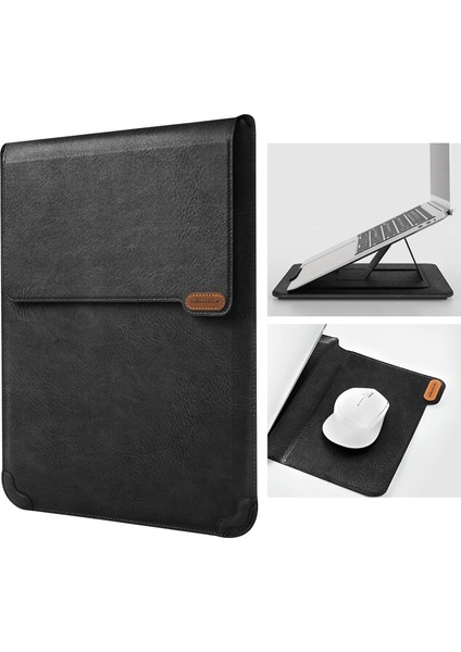 Dizüstü Bilgisayar Kılıfı Laptop Standı, 13-14 Inç Bilgisayar Darbelere Dayanıklı Çanta 13 Inç MacBook Pro ve MacBook Air, Xps 13, Surface Book 13,5 Inç, iPad Pro 12,9 Inç, Siyah Doku