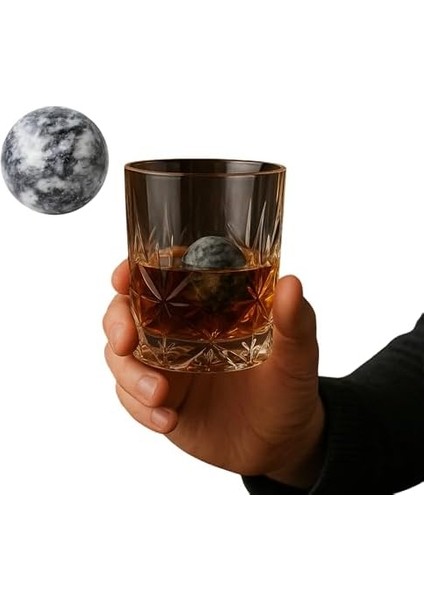 Neptün Yuvarlak Granit Mermer Viski Taşı 1 Adet Kesesinde Hediye Paketinde fiyatları